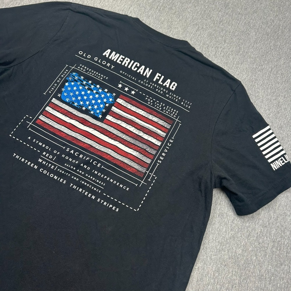 Nine Line Apparel American Flag Short Sleeve Tshirt  Mens XL Black Veteran